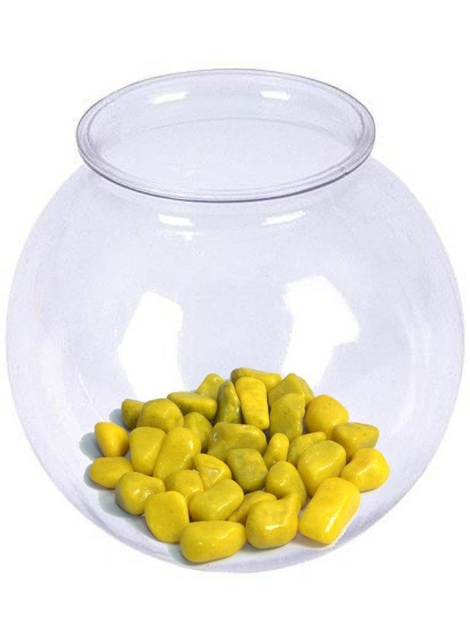 Afast Home Room Decorative Clear Fish Pot/Bowl with Colorful Stone, Glass -A1 - Image 1